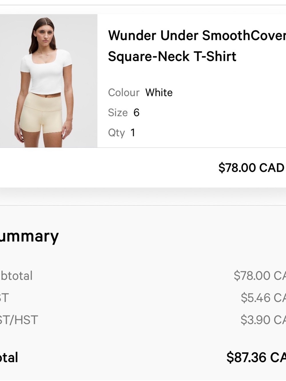 lululemon athletica White Square-Neck Crop Top